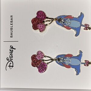 Disney BaubleBar Eeyore Earrings with Pink Heart Balloons BNIB TA
